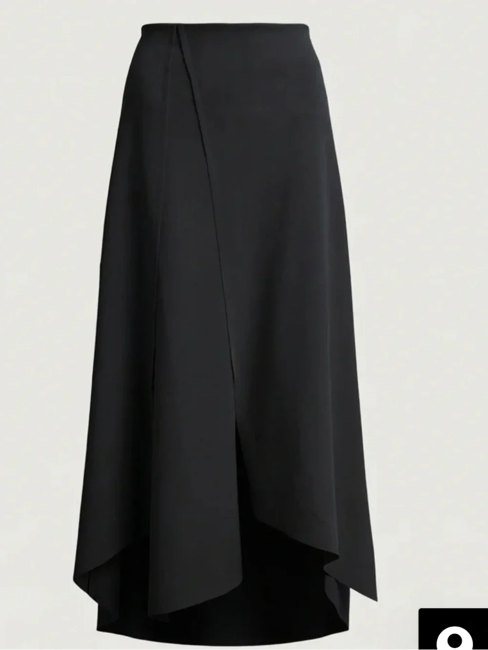 OAK + FORT Black High-Low Asymmetric Midi Skirt